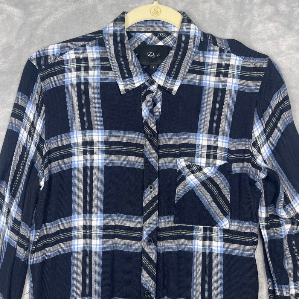 Rails Navy, Yellow and Light Blue Plaid Shirt